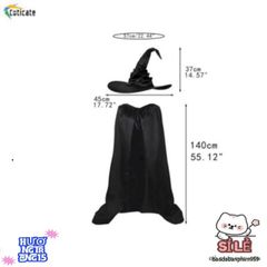 Bộ Áo Choàng và Mũ Phù Thủy Halloween êm Ái - Phụ Kiện Hóa Trang Cho Dịp Lễ Hội, Diễn Xuất, và Sự Kiện Nghệ Thuật