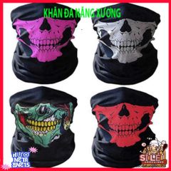 Combo 8 Khăn Đa Chức Năng Họa Tiết Xương Sọ - Màu Sắc Rực Rỡ, Chất Liệu Vải Thun Co Giãn 50cm, Lý Tưởng Cho Du Lịch Và Thể Thao