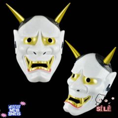 Mặt Nạ Hóa Trang Oni Noh Hannya - Biểu Tượng Quỷ Vương 2 Sừng Độc Đáo Cho Halloween và Tiệc Hóa Trang