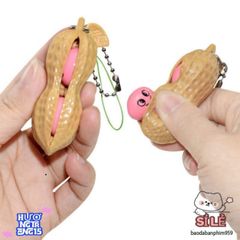 Đồ Chơi Xả Stress Hình Đậu Phộng - Móc Khóa Thú Vị Giúp Thư Giãn Tinh Thần Sau Giờ Làm Việc và Học Tập