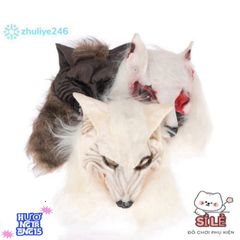 Mặt nạ sói Halloween & găng tay vinyl - Trang phục Cosplay độc đáo cho bữa tiệc ma quái và lễ hội hóa trang!