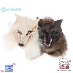Mặt nạ sói Halloween & găng tay vinyl - Trang phục Cosplay độc đáo cho bữa tiệc ma quái và lễ hội hóa trang!