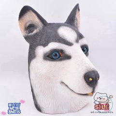Mặt Nạ Chó Ngáo HUSKY - Phụ Kiện Hóa Trang Thú Vị Cho Halloween - Chất Liệu Latex Tự Nhiên, Kích Thước Phù Hợp Mọi Lứa Tuổi
