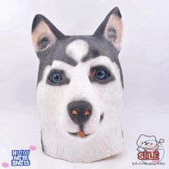 Mặt Nạ Chó Ngáo HUSKY - Phụ Kiện Hóa Trang Thú Vị Cho Halloween - Chất Liệu Latex Tự Nhiên, Kích Thước Phù Hợp Mọi Lứa Tuổi