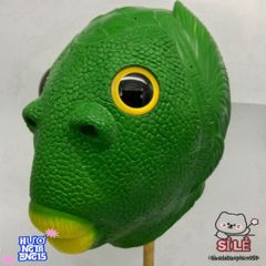 Mũ Đội Đầu Silicone Hóa Trang - Hình Cá Xanh & Mặt Nạ Ếch Hacker Cho Người Lớn - Phụ Kiện Tiệc Tùng Độc Đáo