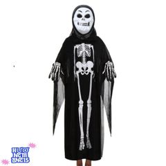 Áo choàng xương Halloween độc đáo với mặt nạ đầu lâu - Trang phục thời trang nữ ấn tượng cho lễ hội hóa trang