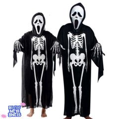 Áo choàng xương Halloween độc đáo với mặt nạ đầu lâu - Trang phục thời trang nữ ấn tượng cho lễ hội hóa trang