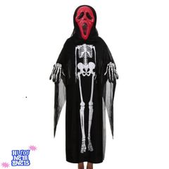 Áo choàng xương Halloween độc đáo với mặt nạ đầu lâu - Trang phục thời trang nữ ấn tượng cho lễ hội hóa trang