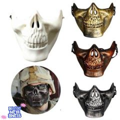 Mặt Nạ Đầu Lâu Nửa Khuôn Mặt - Phụ Kiện Halloween Độc Đáo Dành Cho Người Lớn - Thời Trang Bữa Tiệc Cá Tính
