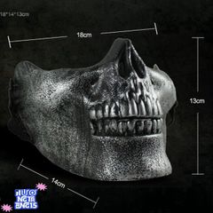 Mặt Nạ Đầu Lâu Nửa Khuôn Mặt - Phụ Kiện Halloween Độc Đáo Dành Cho Người Lớn - Thời Trang Bữa Tiệc Cá Tính