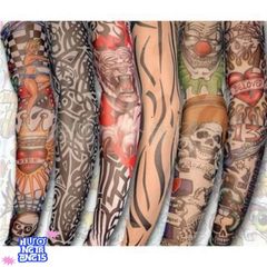 Găng Tay Xăm Hình Phong Cách Tatoo - Găng Tay Nghệ Thuật Chuyên Dụng Thun, Họa Tiết Ngẫu Nhiên, Kích Thước Tiêu Chuẩn 46cm