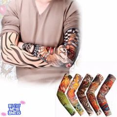 Găng Tay Xăm Hình Phong Cách Tatoo - Găng Tay Nghệ Thuật Chuyên Dụng Thun, Họa Tiết Ngẫu Nhiên, Kích Thước Tiêu Chuẩn 46cm