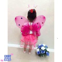 Bộ trang phục thiên thần cánh bướm phát quang cho bé - Đồ chơi hóa trang cổ tích với đũa thần kỳ và cánh bướm phát sáng