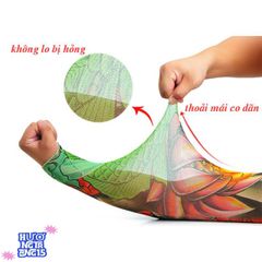 Găng Tay Hình Xăm 3D Cá Tính - Phụ Kiện Thời Trang Độc Đáo Cho Nam Nữ, Chống Nắng, Chất Liệu Thun Co Giãn
