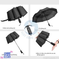 Ô Gấp Mở 2 Chiều Tự Động Kthị - Ô Thời Trang Chống Nắng Mưa, Chất Liệu Polyester Nhẹ, Dễ Dàng Mang Theo