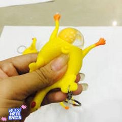 Móc Chìa Khóa Hình Gà Dễ Thương - Móc Khóa Nhựa Độc Đáo Đẻ Quả Trứng Ngộ Nghĩnh, Phụ Kiện Thời Trang Vui Nhộn