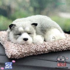 Bộ Đôi Thú Bông Cún Đôm Vàng Đen (Bố và Con) - Khử Mùi Hiệu Quả Với Than Hoạt Tính, Dễ Thương Cho Xe Ô Tô và Nhà Ở