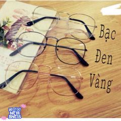 Kính Mắt Tròn Gọng Sắt Nobita 0 Độ - Chất Liệu Bền Bỉ, 4 Màu Trẻ Trung Đen Vàng Trắng Vàng Mắt, Phong Cách Thời Trang Hàn Quốc
