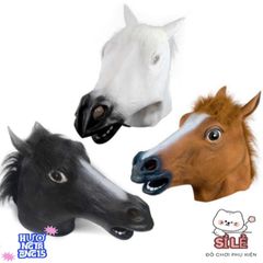 Tấm Che Mặt Cosplay Latex Con Ngựa - Phụ Kiện Thời Trang Độc Đáo Cho Halloween và Sự Kiện, Chiều Dài 25cm