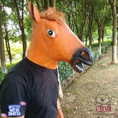 Tấm Che Mặt Cosplay Latex Con Ngựa - Phụ Kiện Thời Trang Độc Đáo Cho Halloween và Sự Kiện, Chiều Dài 25cm