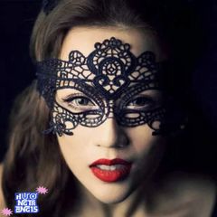 Mặt Nạ Ren Gợi Cảm Halloween - Phụ Kiện Chụp Ảnh Sexy cho Phòng Ngủ, Váy Ngủ Satin và Quần Lót Dây 148_T