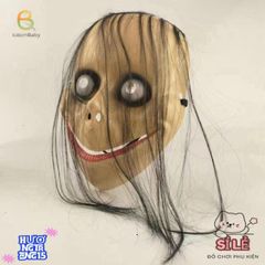 Mặt Nạ Halloween Ma Nữ MoMo - Thiết Kế Độc Đáo Với Tóc Dài và Hình Chữ V, Phụ Kiện Hóa Trang Hoàn Hảo Cho Tiệc Cosplay
