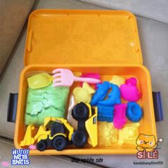 Đồ Chơi Vali Cát Động Lực An Toàn Cho Bé - 1kg Cát Không Dính Tay, Ô Tô, Khuôn Hình - Khám Phá Sáng Tạo Cho Trẻ 3 Tuổi Trở Lên