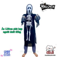 Bộ trang phục hóa trang Halloween Áo Xương Ma Quái với Mặt Nạ và Găng Tay - Đầy Bí Ẩn và Huyền Bí cho Dịp Lễ Hội