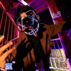 Mặt Nạ LED Neon Cyberpunk Phát Sáng - Phụ Kiện Cosplay Đậm Chất Punk Cho Halloween, Tiệc Tối & Sự Kiện Độc Đáo