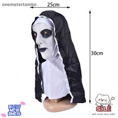 Mặt nạ Valak Cao Su Độc Đáo Cho Nữ - Trang Phục Halloween Hấp Dẫn Kèm Khăn Trùm Đầu, Thiết Kế Thân Thiện Môi Trường