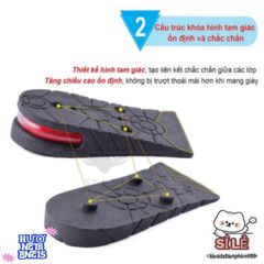 Lót Giày Tăng Chiều Cao Cao Cấp Đệm Khí Thoáng Mát - Phù Hợp Với Mọi Kích Cỡ Giày Nam Nữ, Đen Sang Trọng