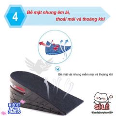 Lót Giày Tăng Chiều Cao Cao Cấp Đệm Khí Thoáng Mát - Phù Hợp Với Mọi Kích Cỡ Giày Nam Nữ, Đen Sang Trọng