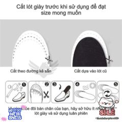 Lót Giày Tăng Chiều Cao Cao Cấp Đệm Khí Thoáng Mát - Phù Hợp Với Mọi Kích Cỡ Giày Nam Nữ, Đen Sang Trọng