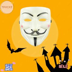 Mặt Nạ V for Vendetta - Phụ Kiện Halloween Cosplay Độc Đáo, Trang Trí Tiệc Hóa Trang Cho Người Lớn