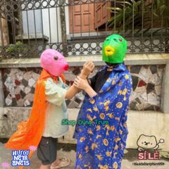 Mặt Nạ Đầu Cá Chép Xanh Vui Nhộn - Silicone Cao Cấp, Phụ Kiện Hóa Trang Halloween Độc Đáo, Sắc Màu Rực Rỡ Cho Tiệc Tùng