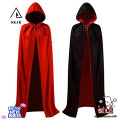 Áo Choàng Halloween Hai Màu Đen Đỏ - Trang Phục Phù Thủy Độc Đáo Cho Người Lớn & Trẻ Nhỏ, Tham Dự Tiệc Cosplay