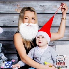 Áo Noel Râu Trắng Dễ Mặc - Trang Phục Giáng Sinh Vui Nhộn cho Tiệc Lễ Hội và Gia Đình, Chất Liệu Polyester Cao Cấp