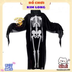 Bộ Trang Phục Hóa Trang Người Xương 3 Món - Áo Choàng, Găng Tay & Mặt Nạ Cho Trẻ Em & Người Lớn - Thích Hợp Cho Halloween