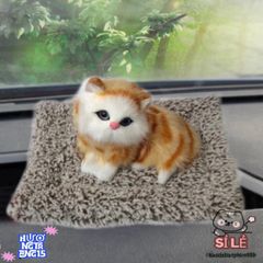 Cún Mèo Than Hoạt Tính Mini 15x17cm - Khử Mùi Ô Tô Dễ Thương và Trang Trí Bảng Taplo Với Âm Thanh Vui Vẻ