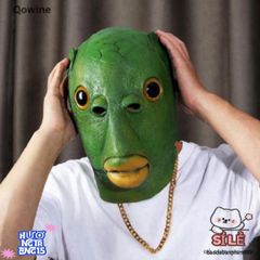 Mặt Nạ Đầu Cá Xanh Độc Đáo - Phụ Kiện Hóa Trang Đặc Biệt Cho Nam Nữ - Thích Hợp Cho Halloween và Tiệc Tùng