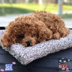Gấu Bông Chó Poodle Nâu Khử Mùi - Thú Bông Lõi Than Hoạt Tính 28x20cm - Trang Trí Xe Hơi Và Nhà Cực Dễ Thương