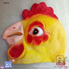 Mặt Nạ Gà Vàng Halloween - Đạo Cụ Hóa Trang Dễ Thương Cho Tín Đồ Hacker - Latex Thân Thiện Môi Trường
