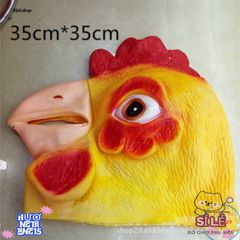 Mặt Nạ Gà Vàng Halloween - Đạo Cụ Hóa Trang Dễ Thương Cho Tín Đồ Hacker - Latex Thân Thiện Môi Trường