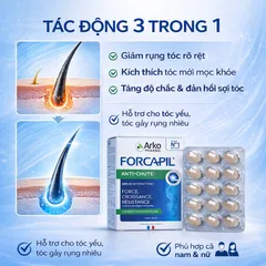 Viên Uống Arkopharma Forcapil Anti-Chute - Giải Pháp Ngăn Rụng Tóc, Kích Thích Mọc Tóc, Dưỡng Tóc Khỏe Mạnh Từ Pháp