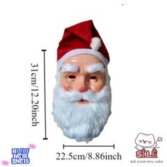 Bộ Mũ và Mặt Nạ Râu Ông Già Noel 3D - Phụ Kiện Cosplay Giáng Sinh Chất Lượng Dành Cho Mọi Đối Tượng, Độc Đáo Và Thú Vị