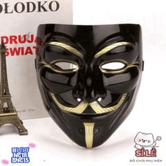 Mặt Nạ Hacker Anonymous Siêu Chất - Phụ Kiện Hóa Trang Halloween, Cosplay, Tiệc (Vàng, Bạc, Đen, Trắng)