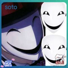 Mặt Nạ Hoạt Hình Halloween Đen Hiruko Trắng - Phụ Kiện Hóa Trang Độc Đáo Cho Người Lớn, Quà Tặng Sáng Tạo Thú Vị