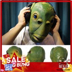Mặt Nạ Cá Xanh Độc Đáo - Phụ Kiện Hóa Trang Unisex Cho Tiệc Halloween, Lễ Hội, Chất Liệu Latex An Toàn