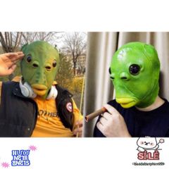 Mặt Nạ Cá Xanh Độc Đáo - Phụ Kiện Hóa Trang Unisex Cho Tiệc Halloween, Lễ Hội, Chất Liệu Latex An Toàn