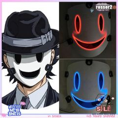 Mặt Nạ LED Phát Sáng Đen Trắng Cosplay Thiên Thần Nụ Cười Hiruko - Phụ Kiện Halloween Độc Đáo cho Tiệc Hóa Trang